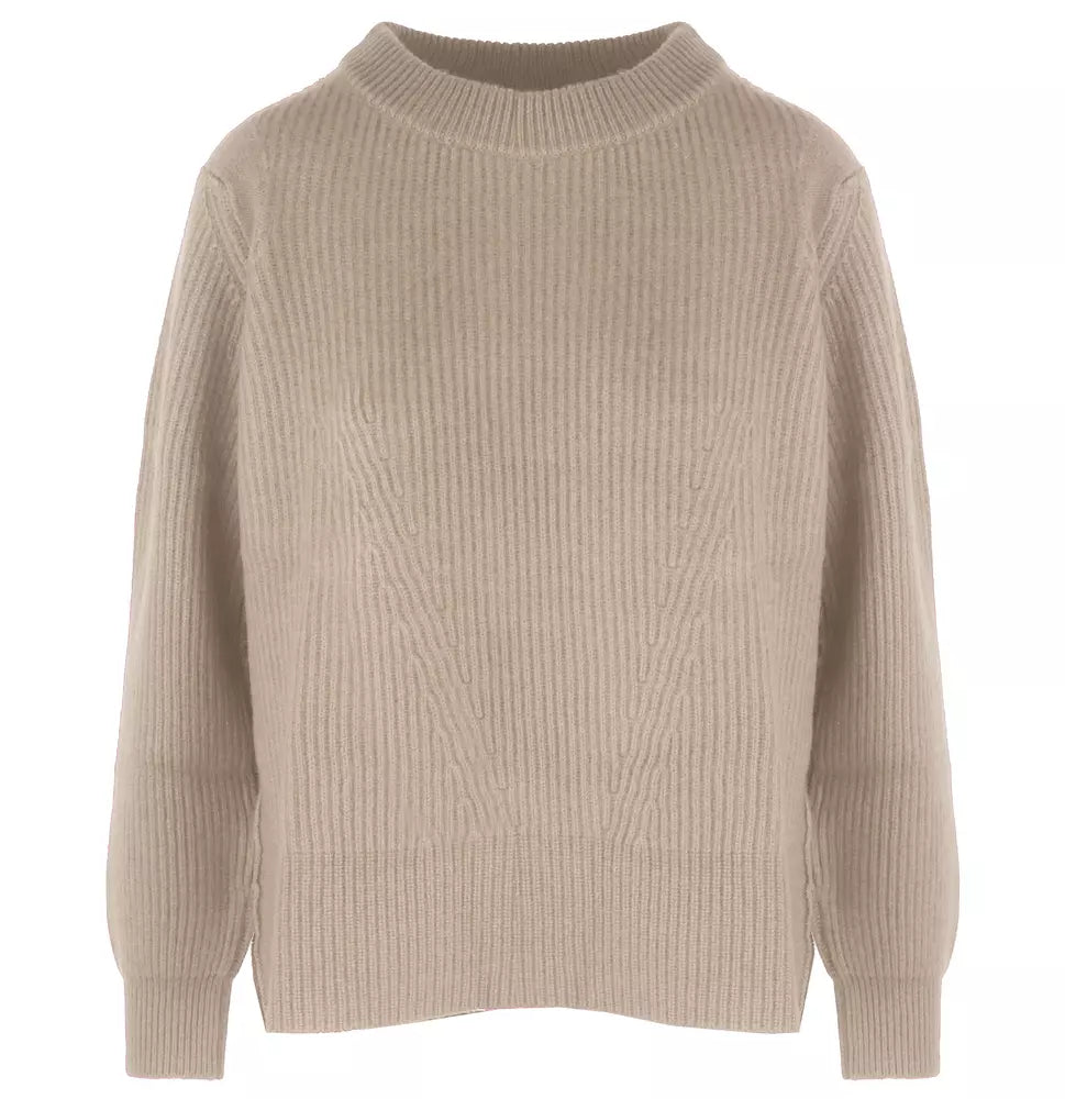 Beigefarbener Kaschmirpullover