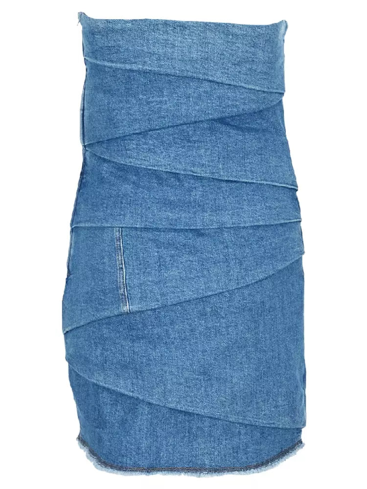 Blaues Baumwollkleid