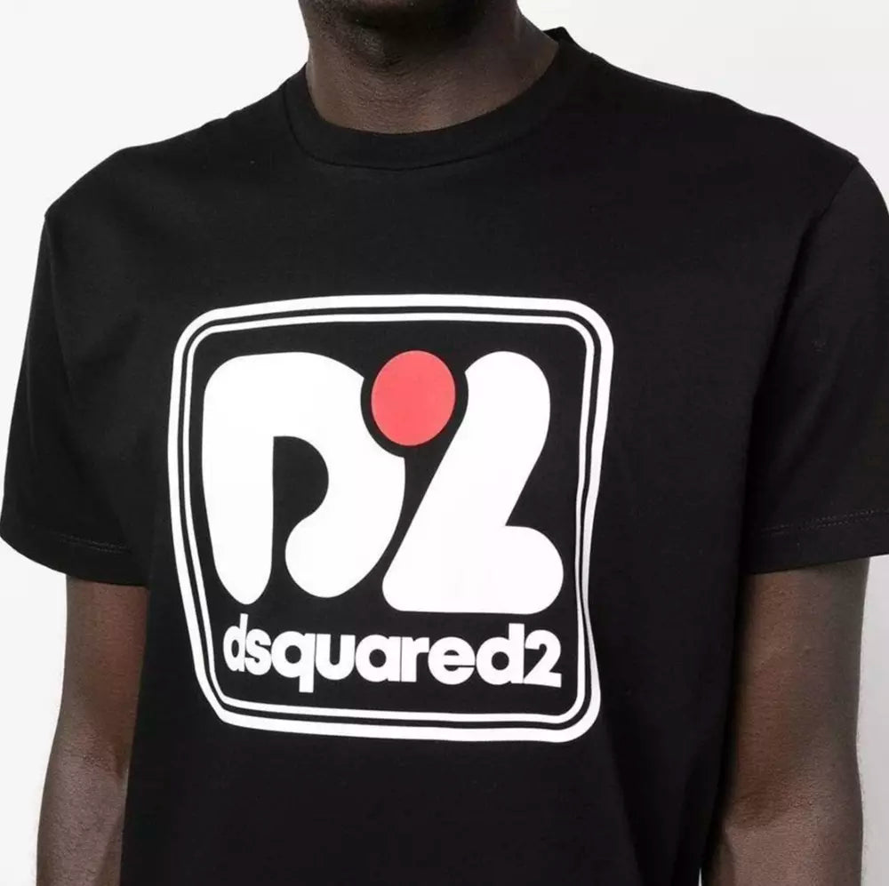 Schwarzes T-Shirt aus Baumwolle