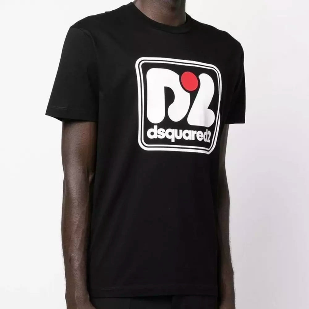 Schwarzes T-Shirt aus Baumwolle