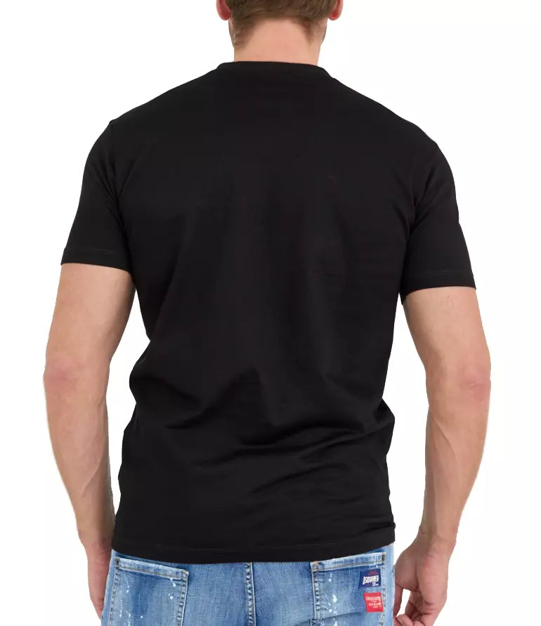 Schwarzes T-Shirt aus Baumwolle