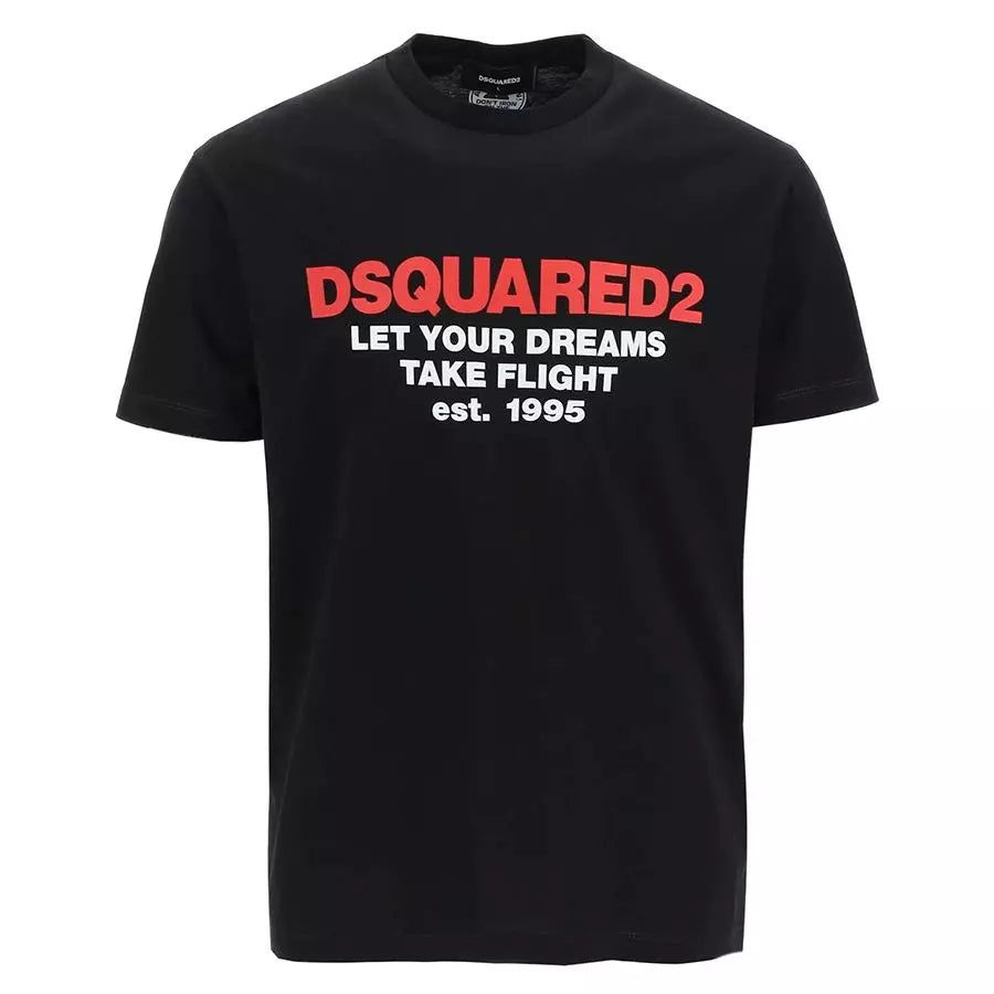 Schwarzes T-Shirt aus Baumwolle