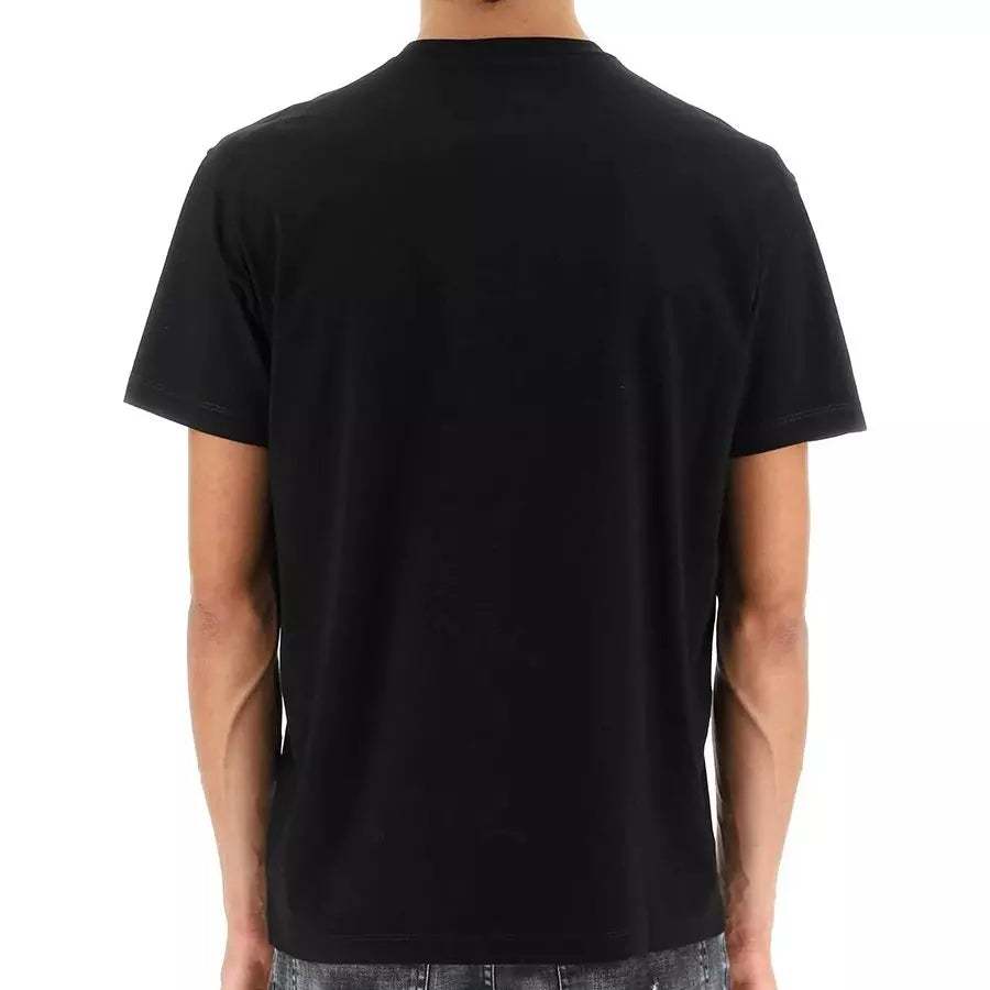 Schwarzes T-Shirt aus Baumwolle