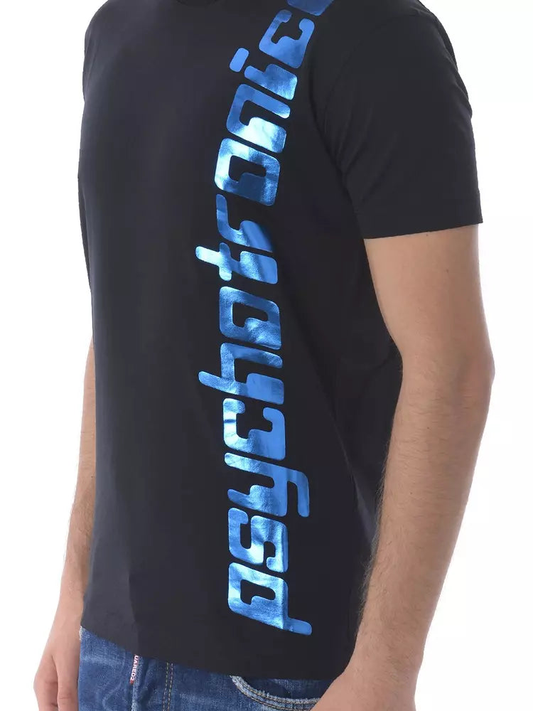 Schwarzes T-Shirt aus Baumwolle