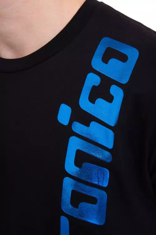 Schwarzes T-Shirt aus Baumwolle