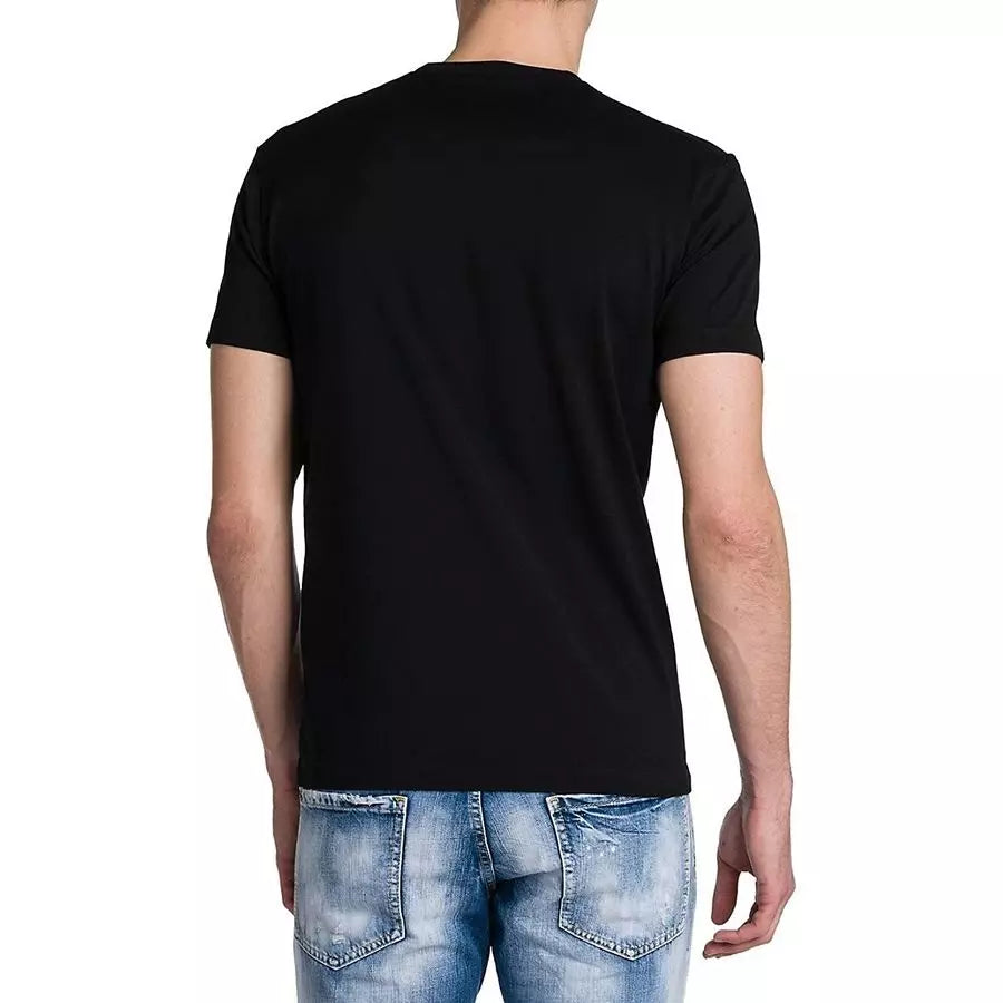 Schwarzes T-Shirt aus Baumwolle