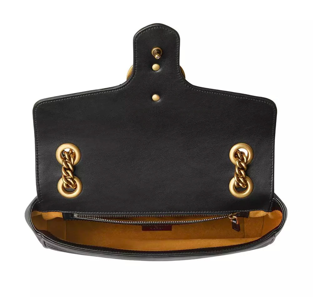 Schwarze Leder Crossbody Tasche