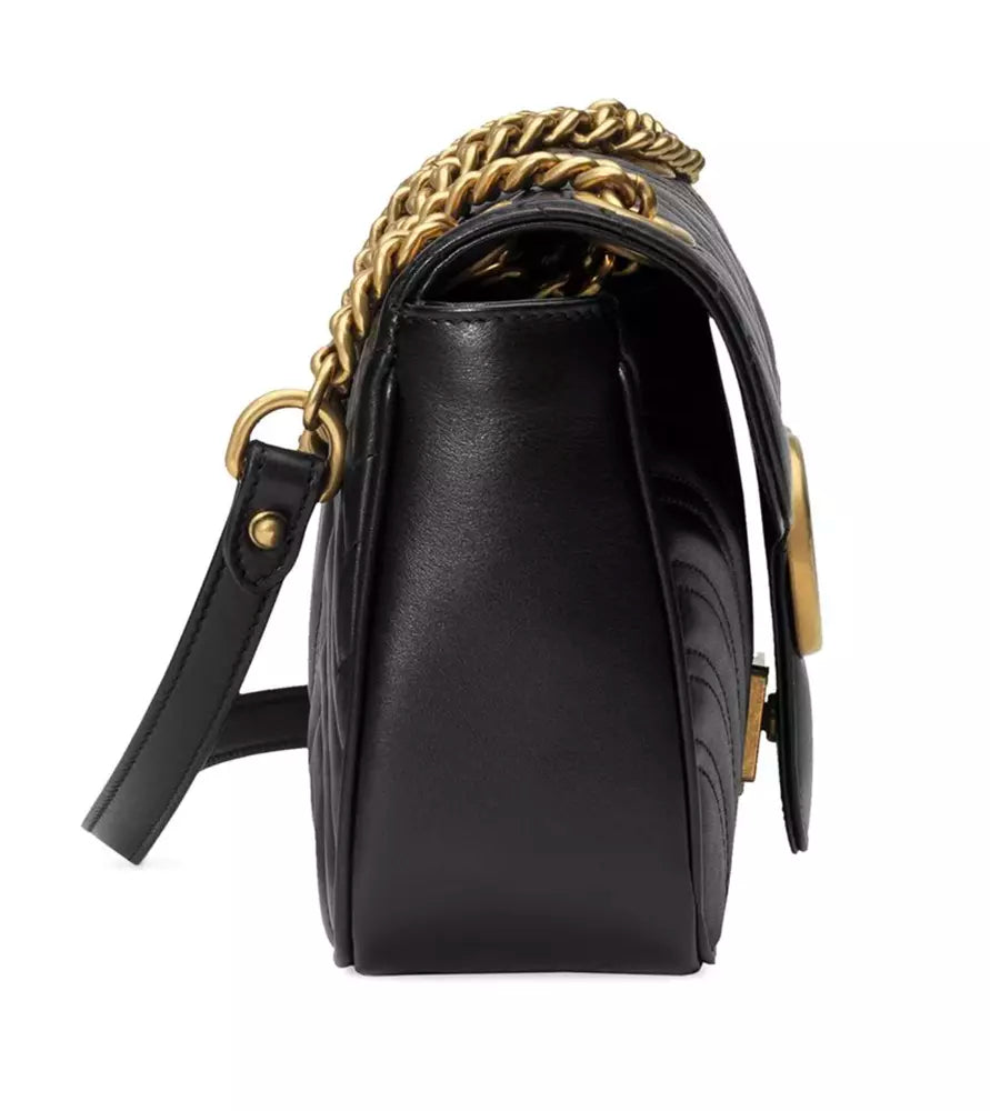 Schwarze Leder Crossbody Tasche