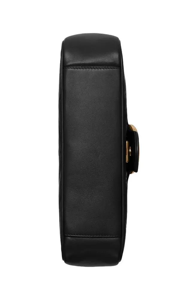 Schwarze Leder Crossbody Tasche