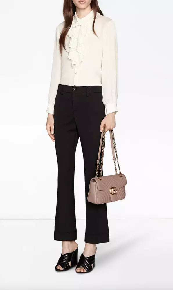 Beige Leder Crossbody Tasche