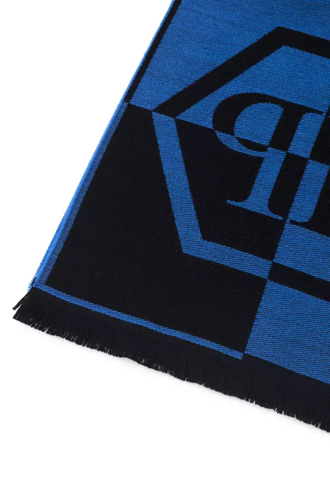 Blauer Wollschal