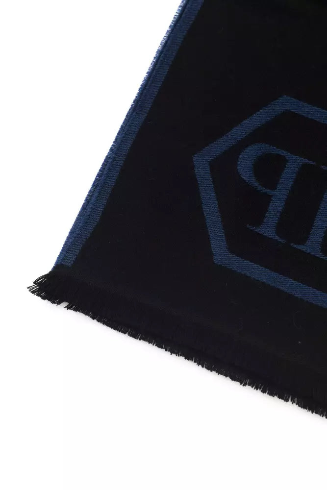 Blauer Wollschal