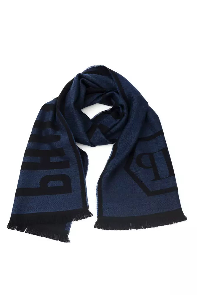 Blauer Wollschal