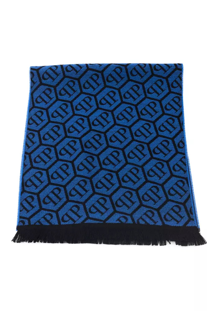 Blauer Wollschal