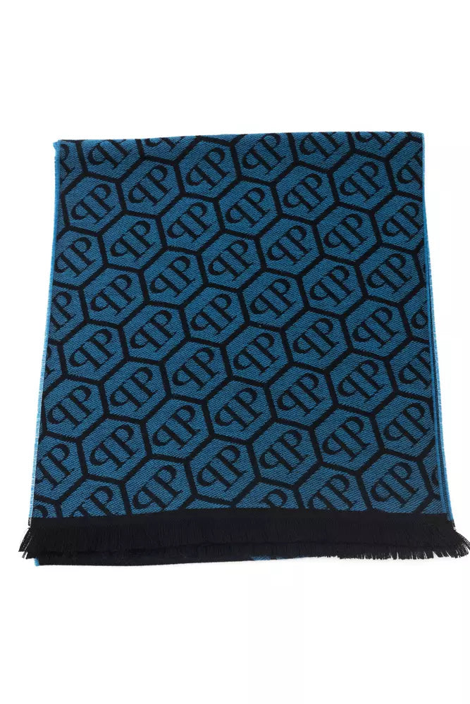Blauer Wollschal