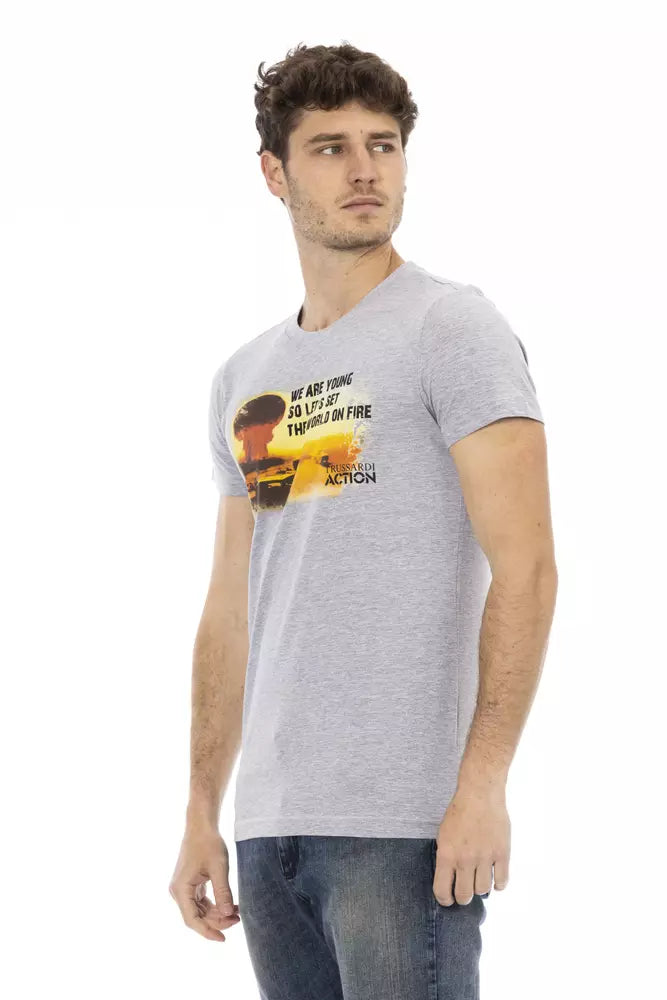 T-Shirt aus grauer Baumwolle