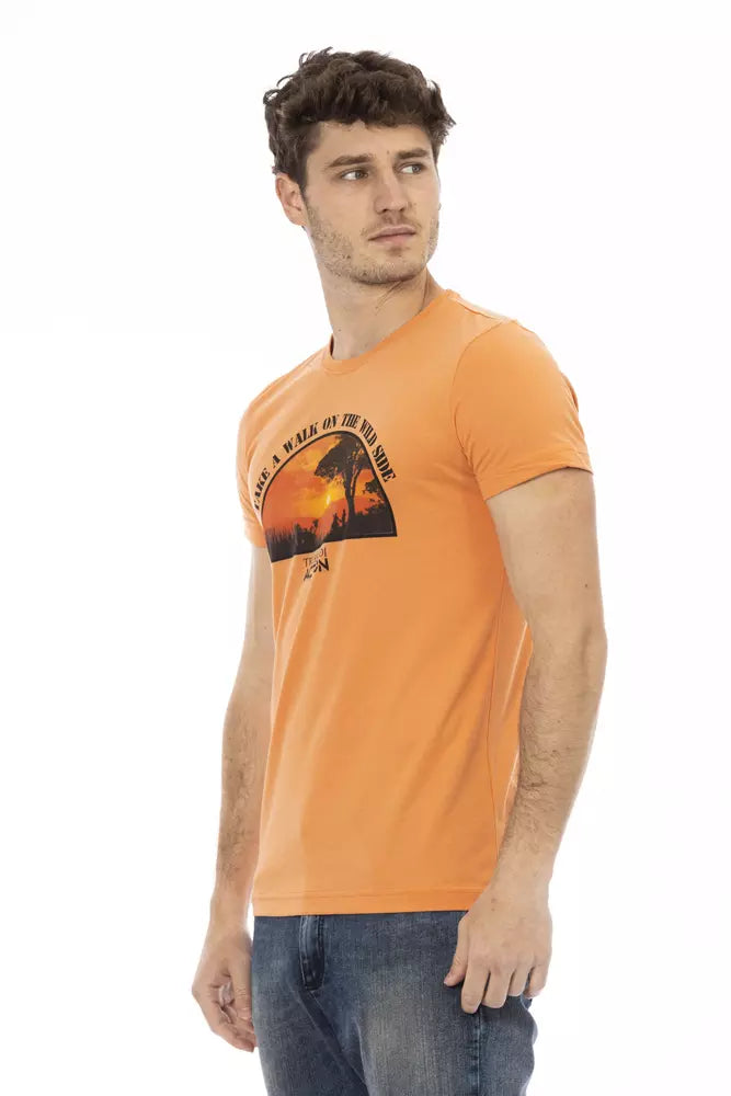Orangefarbenes T-Shirt aus Baumwolle