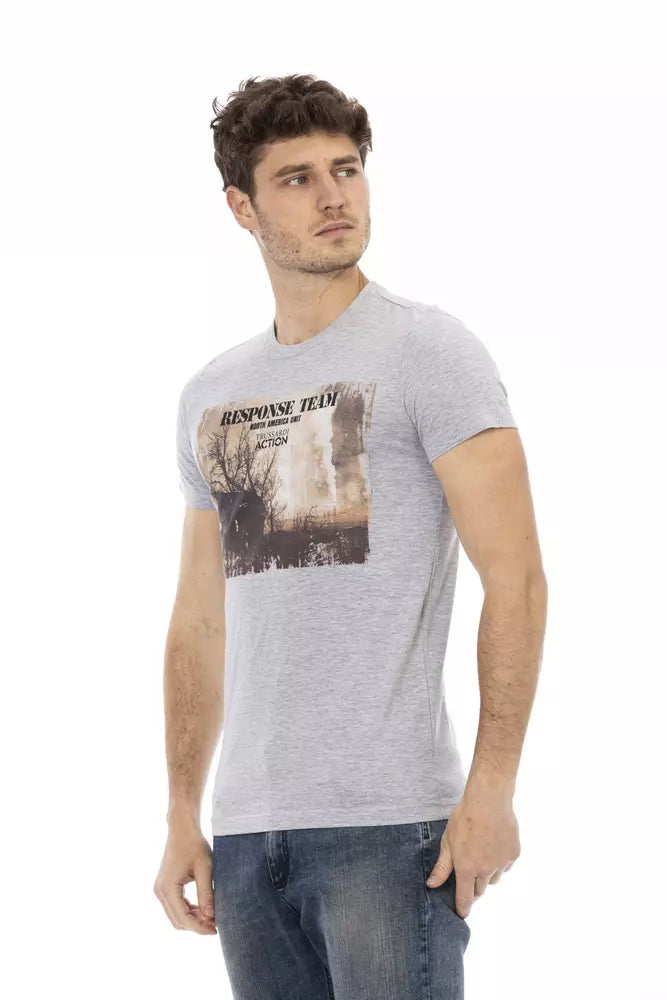 T-Shirt aus grauer Baumwolle