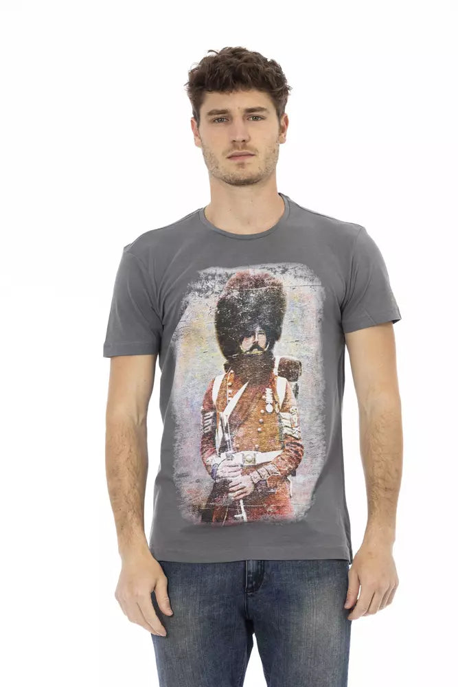 T-Shirt aus grauer Baumwolle