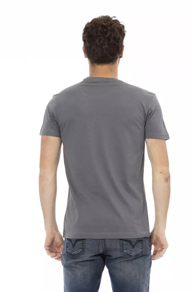 T-Shirt aus grauer Baumwolle