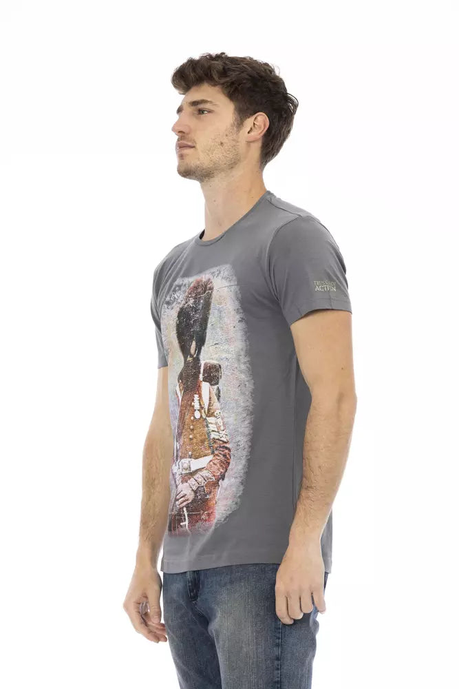 T-Shirt aus grauer Baumwolle