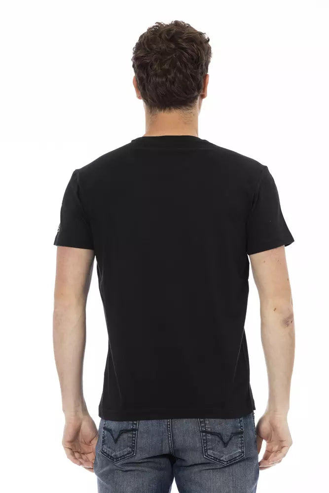 Schwarzes T-Shirt aus Baumwolle