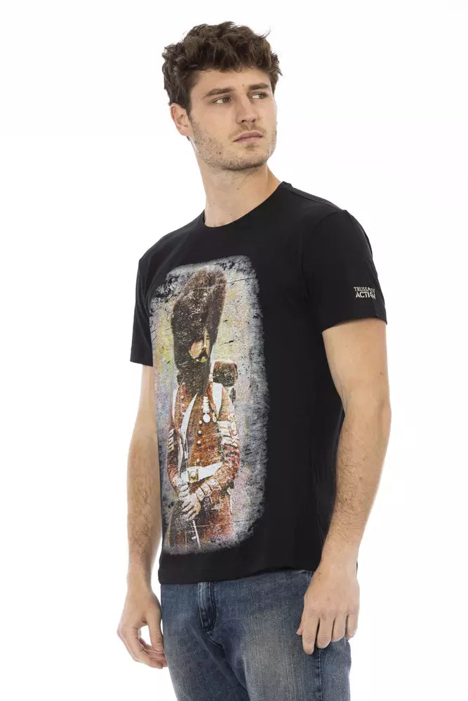 Schwarzes T-Shirt aus Baumwolle