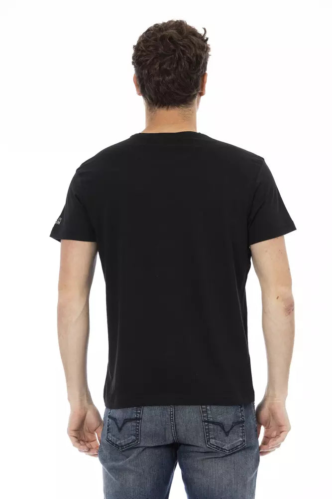 Schwarzes T-Shirt aus Baumwolle