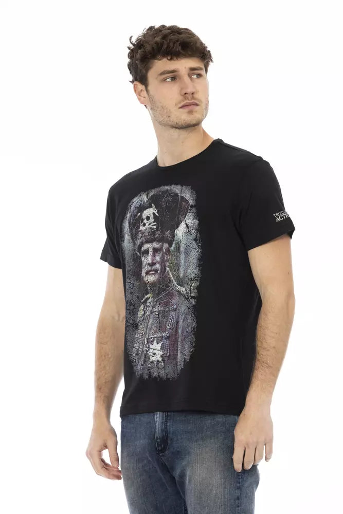 Schwarzes T-Shirt aus Baumwolle