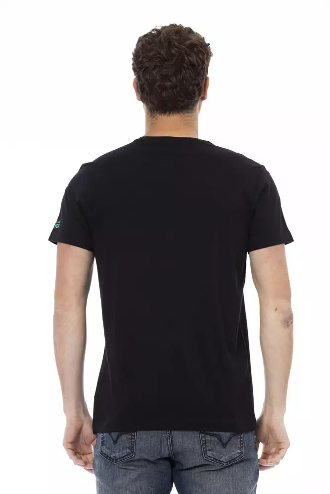 Schwarzes T-Shirt aus Baumwolle