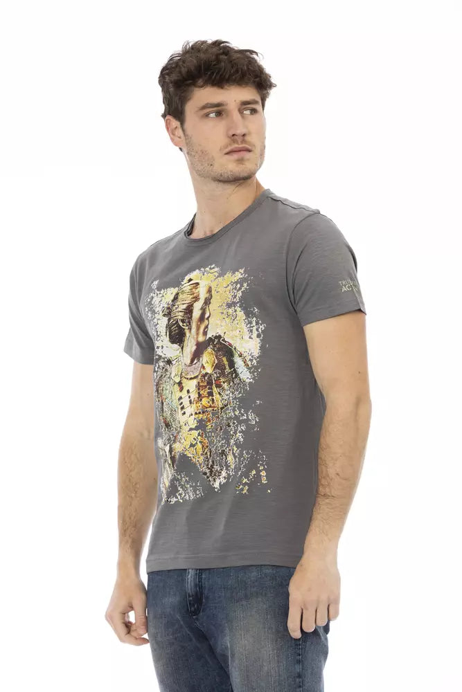 T-Shirt aus grauer Baumwolle