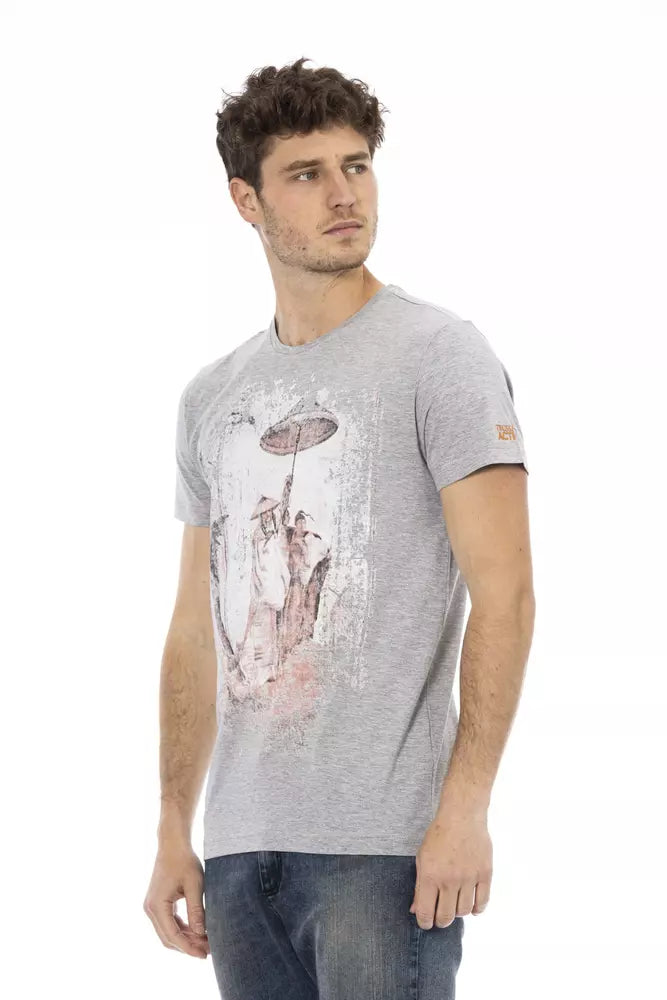 T-Shirt aus grauer Baumwolle