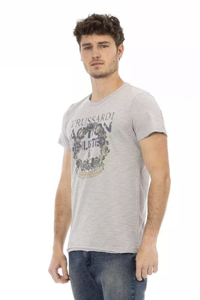 T-Shirt aus grauer Baumwolle