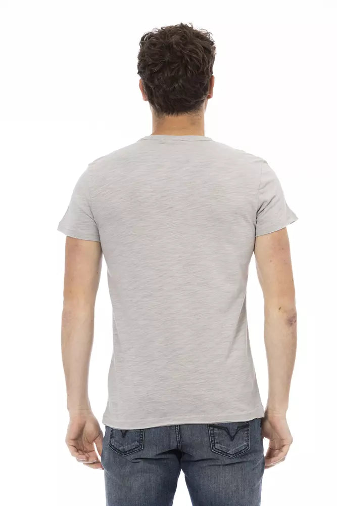 T-Shirt aus grauer Baumwolle