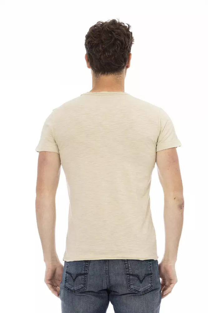 T-Shirt aus beiger Baumwolle