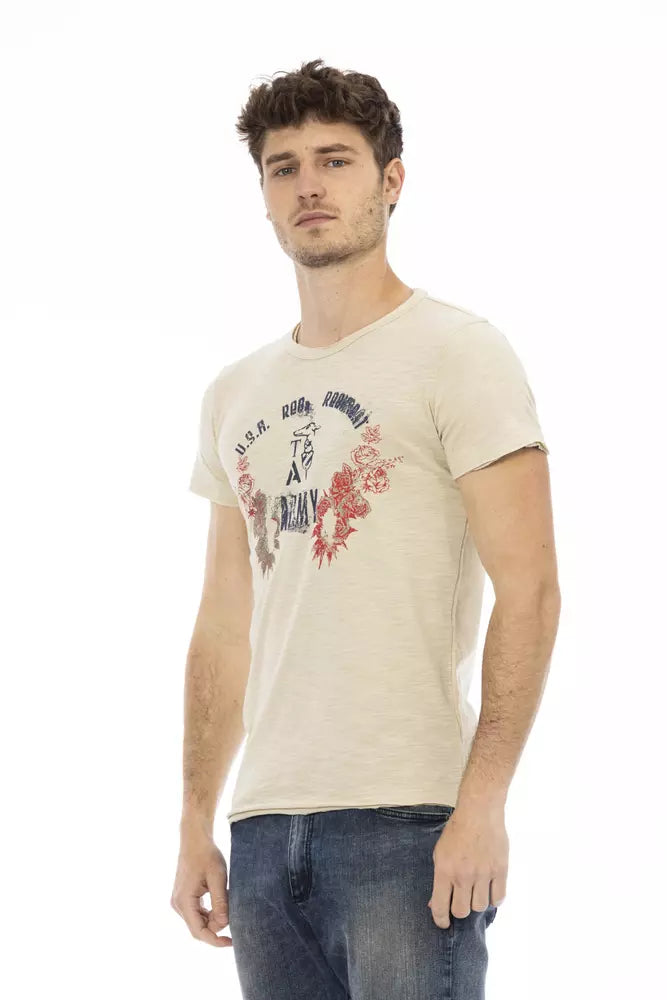 T-Shirt aus beiger Baumwolle