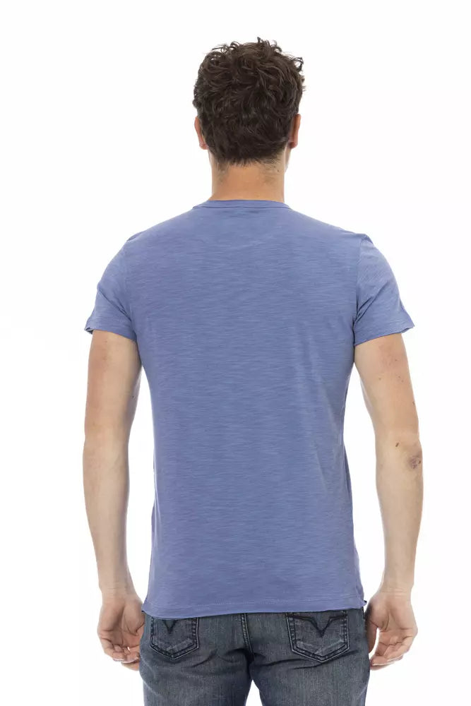 T-Shirt aus blauer Baumwolle
