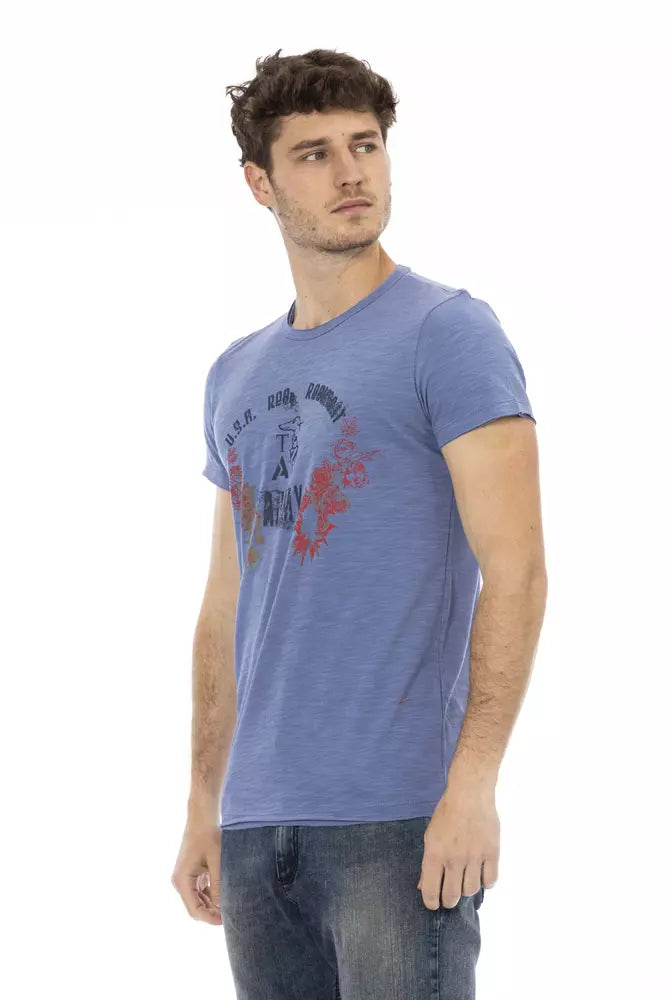 T-Shirt aus blauer Baumwolle