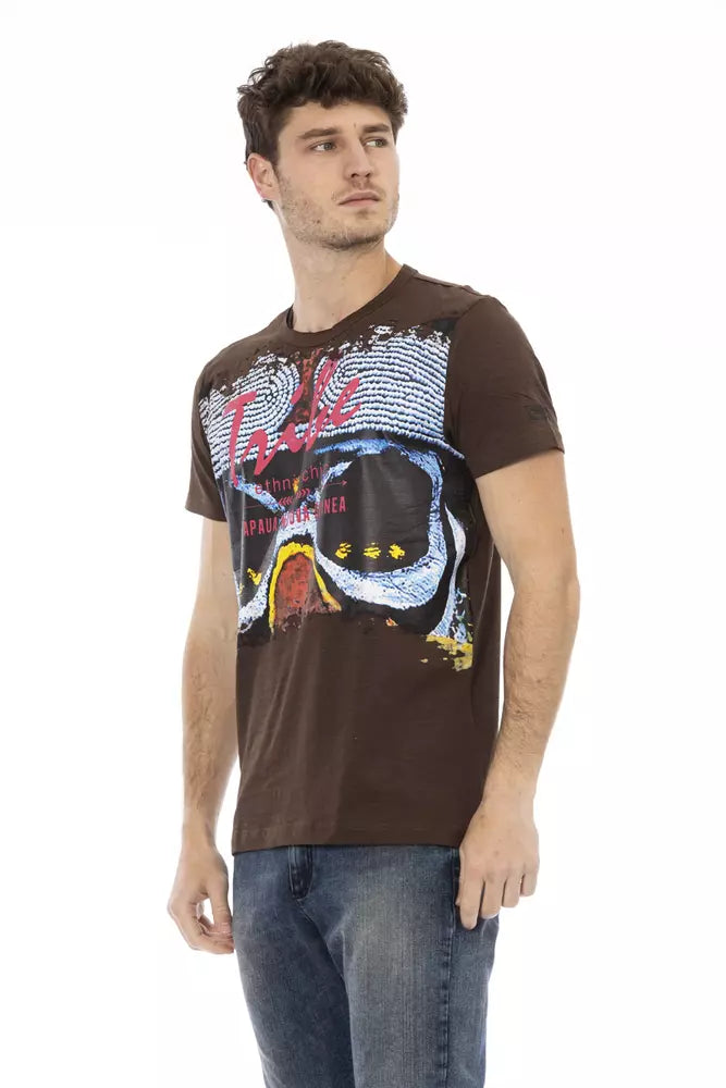 T-Shirt aus brauner Baumwolle