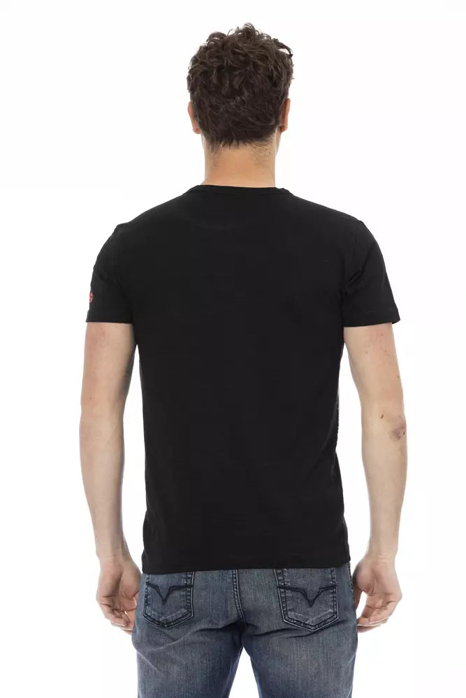 Schwarzes T-Shirt aus Baumwolle