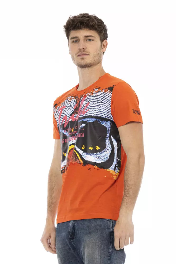 Orangefarbenes T-Shirt aus Baumwolle