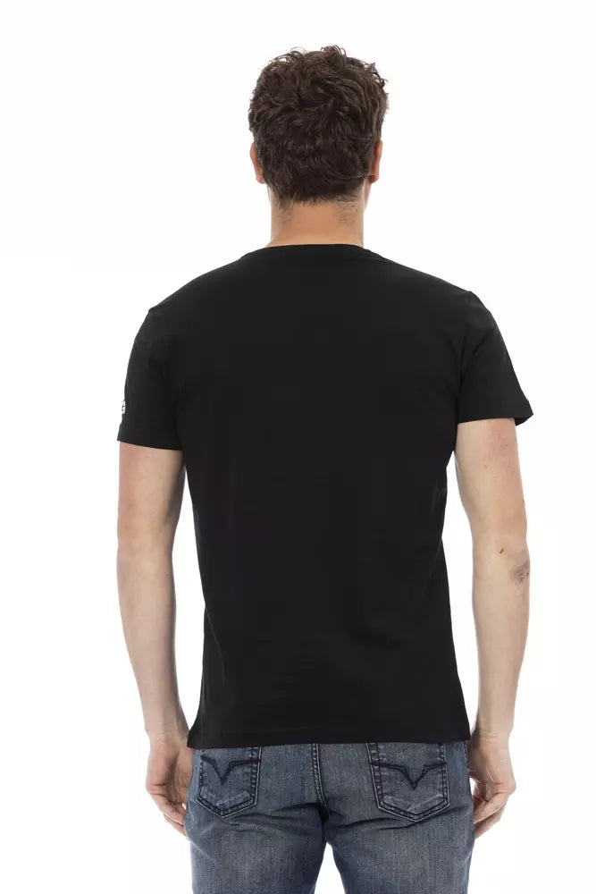 Schwarzes T-Shirt aus Baumwolle