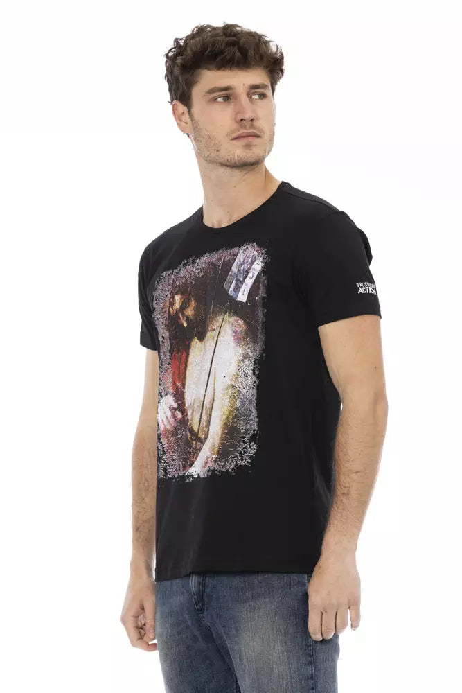 Schwarzes T-Shirt aus Baumwolle