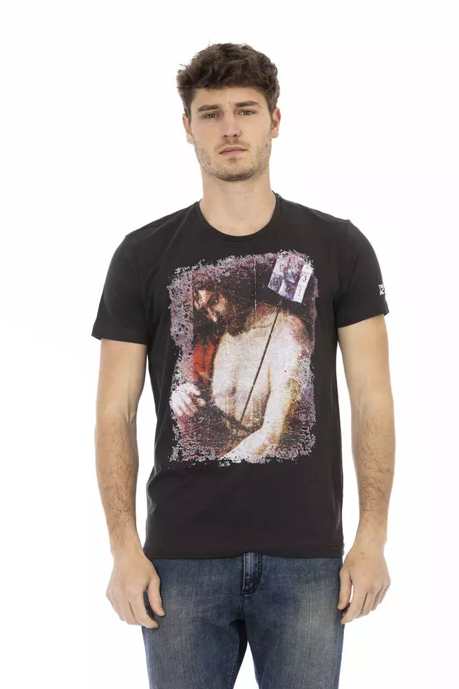 Schwarzes T-Shirt aus Baumwolle