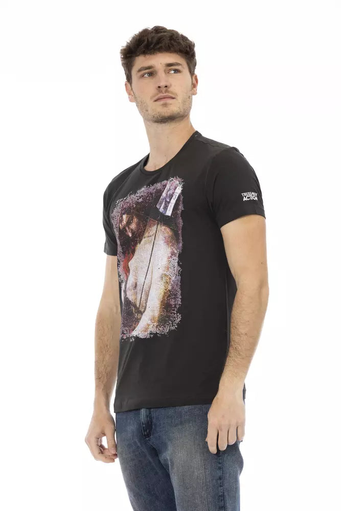 Schwarzes T-Shirt aus Baumwolle