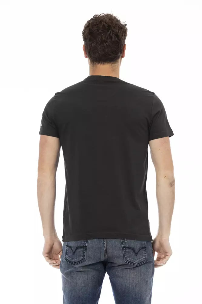Schwarzes T-Shirt aus Baumwolle