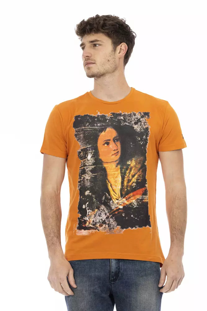 Orangefarbenes T-Shirt aus Baumwolle