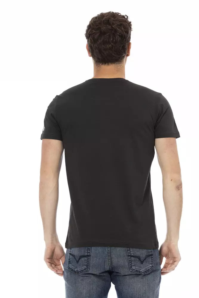 Schwarzes T-Shirt aus Baumwolle