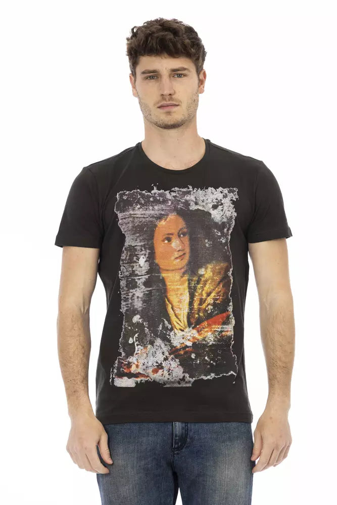 Schwarzes T-Shirt aus Baumwolle