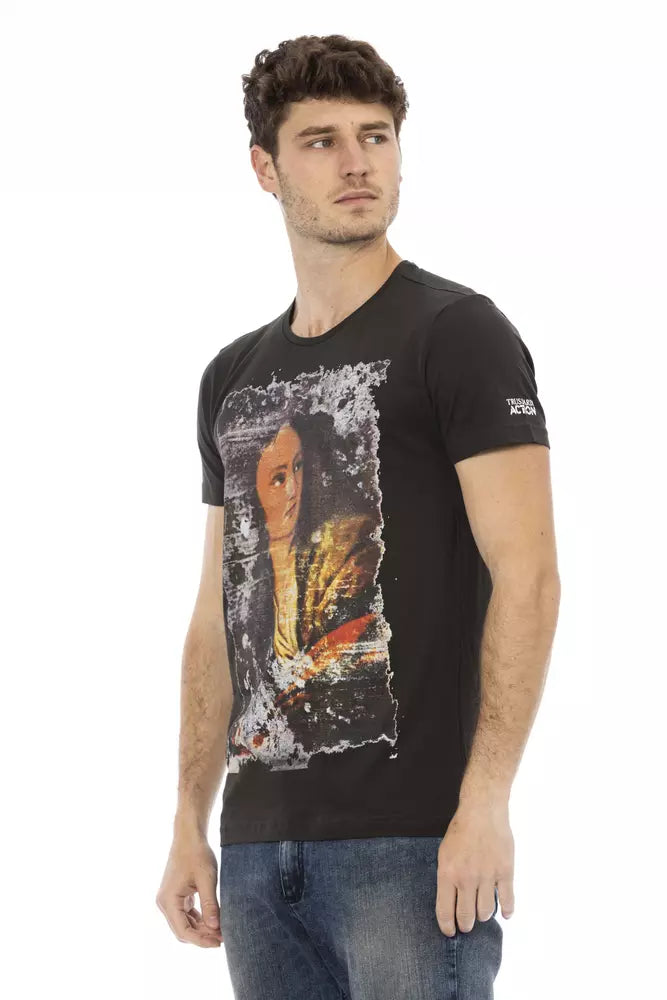 Schwarzes T-Shirt aus Baumwolle
